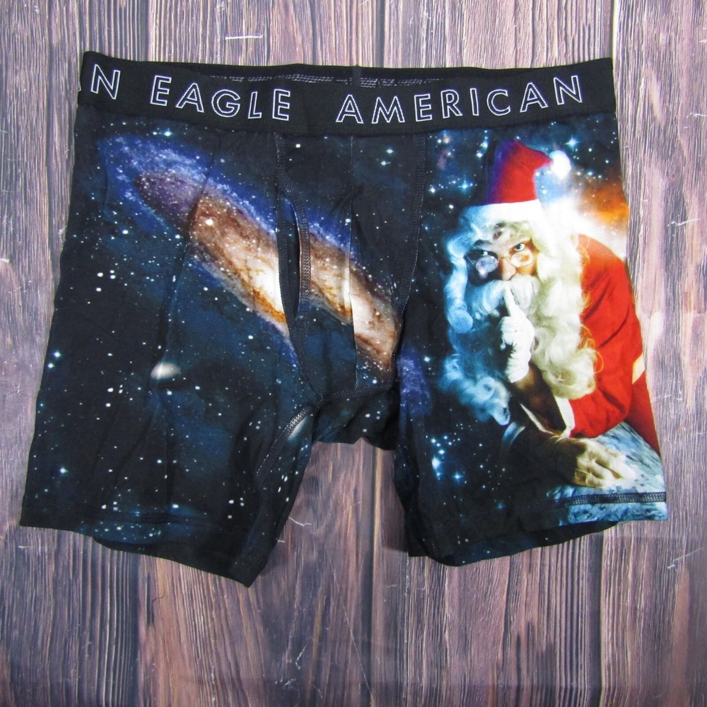 American Eagle NEW Mens Medium Boxer Briefs Santa Funny Gift